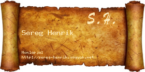 Sereg Henrik névjegykártya
